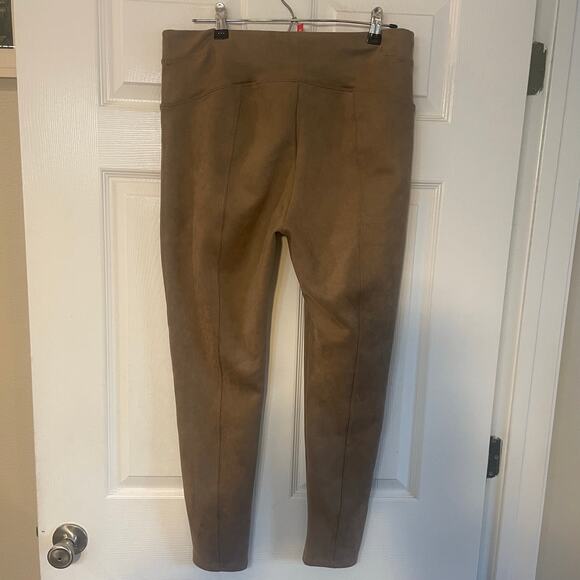 SPANX Faux Suede Rich Caramel High Waisted Leggings Size XL - Picture 1 of 13